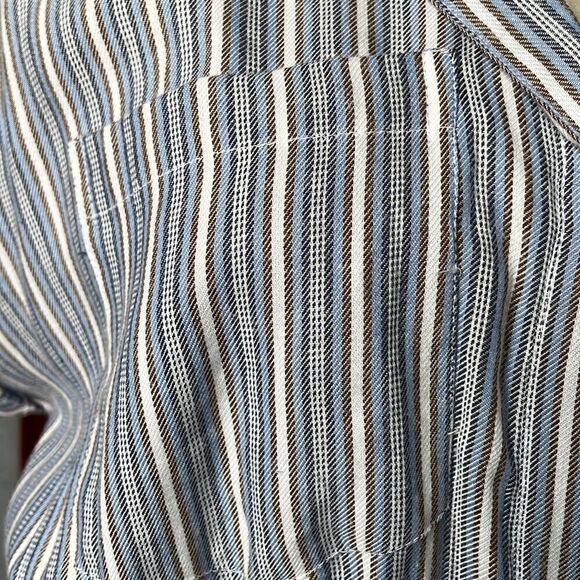 Japana Striped Shirt Dress with Tie Around Elastic Waist (Size: Large) - Picture 8 of 14